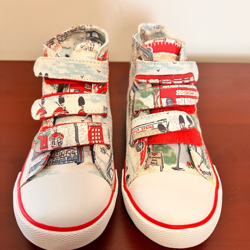 Cath Kidston Red High-Top Sneakers with Velcro Straps